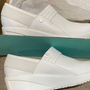 Women's White Slip-On Mules